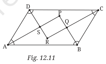 Parallelogram ABCD whose four angle bisectors meet to form quadrilateral PQRS
