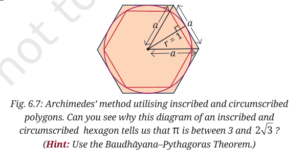 Circle between an inscribed and a circumscribed regular hexagon