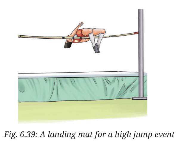 A high jumper over the bar with a landing mat below